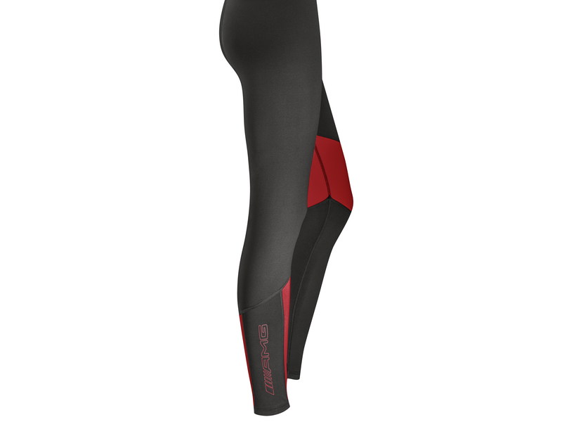 AMG sportbroek voor dames, zwart/rood, B66959546