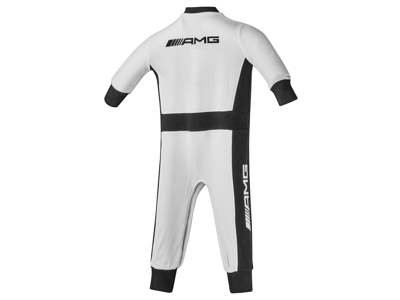 AMG baby romper, wit / zwart, B66959635