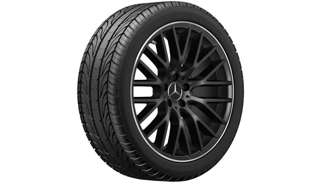 Y-spaak wiel zwart mat velgrand gepolijst, Bridgestone, Blizzak LM001 MO-S, 255/40 R20 101V XL, Winter, Q440141911270