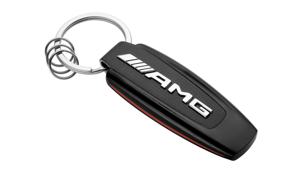 AMG sleutelhanger, Typo, zilverkleurig / zwart / rood, B66953338