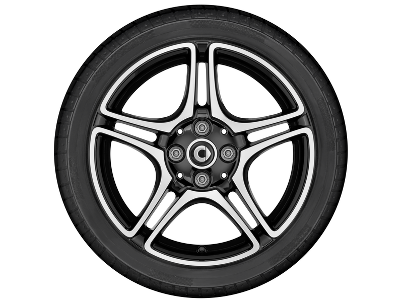 5-dubbelspaaks velg, 40,6 cm (16 inch), hoogglans, smart, 205/45 R16/, zwart, A4534013300