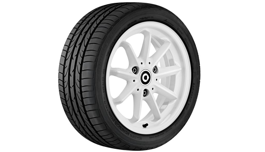 9-spaaks lichtmetalen velg, design 2, 38,1 cm (15 inch), smart, 175/55 R15/, wit, A4514011502CD5L