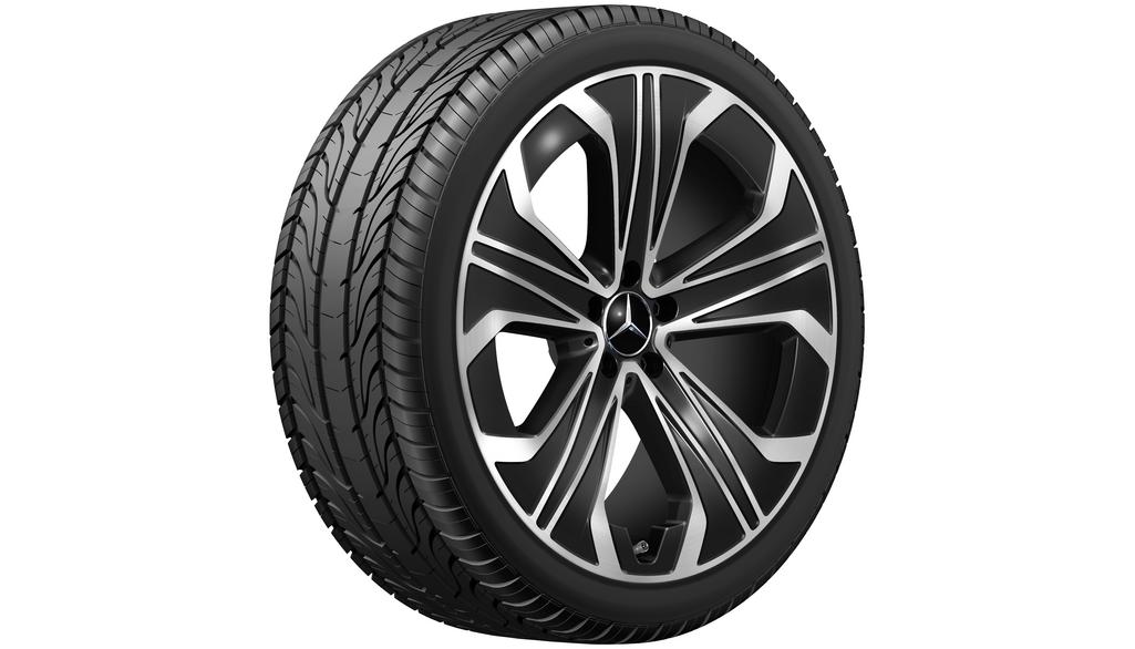 5-W-spaaks velg, Aero, 53,3 cm (21 inch), hoogglans, EQE, 265/40 R21/, zwart, A29440102007X23