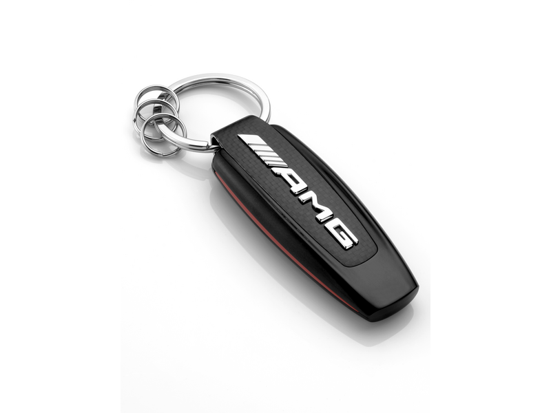 AMG sleutelhanger, Typo, zilverkleurig / zwart / rood, B66953338