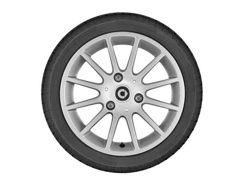 12-spaaks lichtmetalen velg, design 1, 38,1 cm (15 inch), smart, 155/60 R15/, titaanzilver, A4514011300CA4L