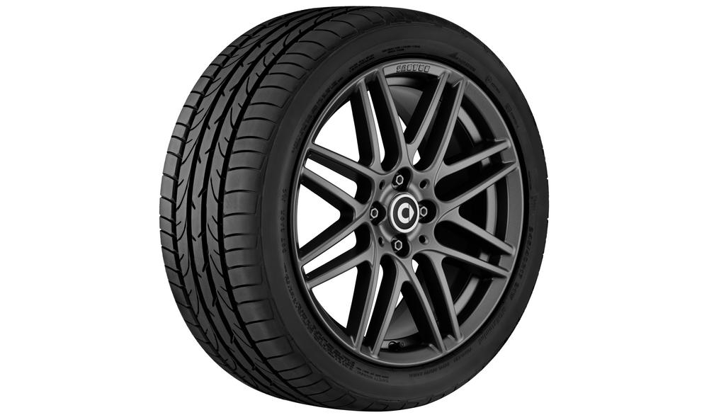 Lichtmetalen BRABUS Monoblock IX velg, 40,6 cm (16 inch), smart, 185/50 R16/, grijs, A4534012301