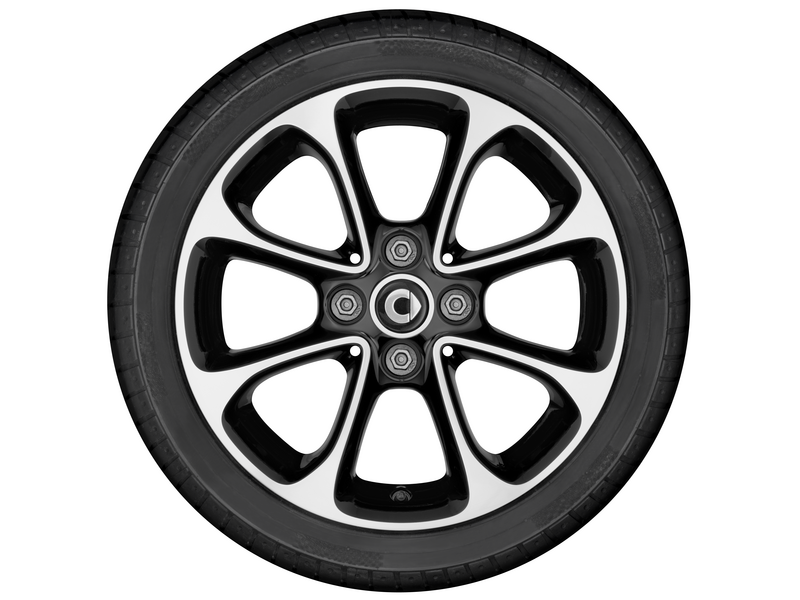 8-spaaks lichtmetalen velg, 38,1 cm (15 inch), hoogglans, smart, 165/65 R15/, zwart, A4534010000