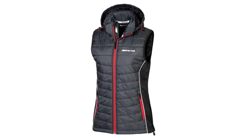 AMG-damesgilet, selenietgrijs / zwart / rood, B66958563