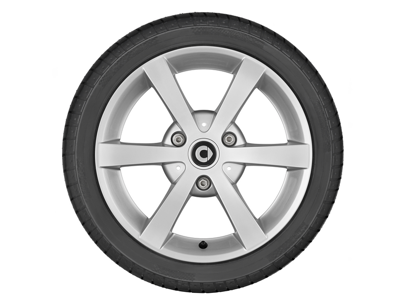 6-spaaks lichtmetalen velg, design 3, 38,1 cm (15 inch), smart, 175/55 R15/, titaanzilver, A4514010302CA4L