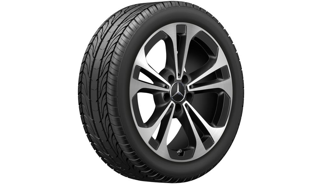 5-dubbelspaaks velg, glanzend zwart, Goodyear, UltraGrip Performance G1 MO, 225/45 R18 95H XL, winter, Q44014141057A