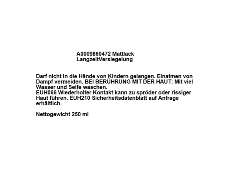 Verzorgingsset matte lak, A000986160009