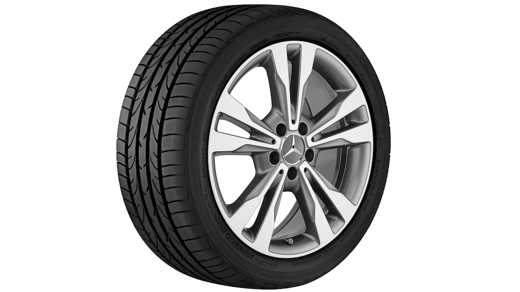 5-dubbelspaaks wiel grijs Himalaya glans gedraaid, Michelin, Pilot Alpin PA4 MO, 225/45 R18 95V XL, Winter, Q440141512050G12020