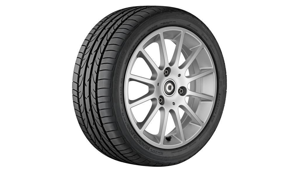 12-spaaks lichtmetalen velg, design 1, 38,1 cm (15 inch), smart, 155/60 R15/, titaanzilver, A4514011300CA4L