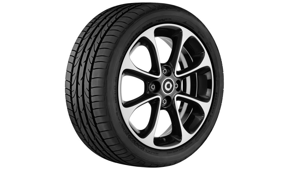 8-spaaks lichtmetalen velg, 38,1 cm (15 inch), hoogglans, smart, 165/65 R15/, zwart, A4534010000