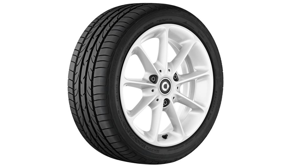 9-spaaks lichtmetalen velg, Design 14, 38,1 cm (15 inch), smart, 155/60 R15/, wit, A4514010202CD5L