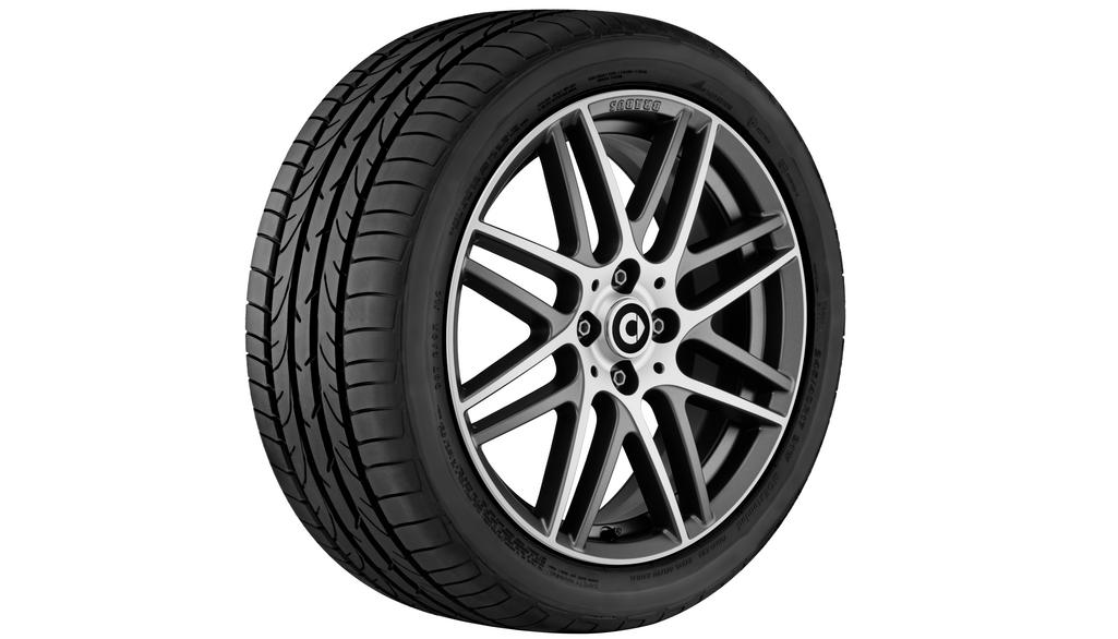 Lichtmetalen BRABUS Monoblock IX velg, 43,2 cm (17 inch), hoogglans, smart, 205/40 R17/, grijs, A4534012701