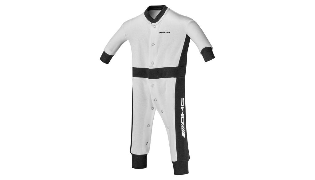 AMG baby romper, wit / zwart, B66959635