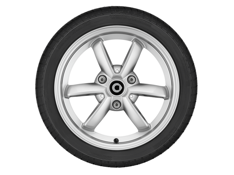 Driespaaks lichtmetalen velg, design 9, 38,1 cm (15 inch), smart, 195/50 R15/, titaanzilver, A4514013602CA4L