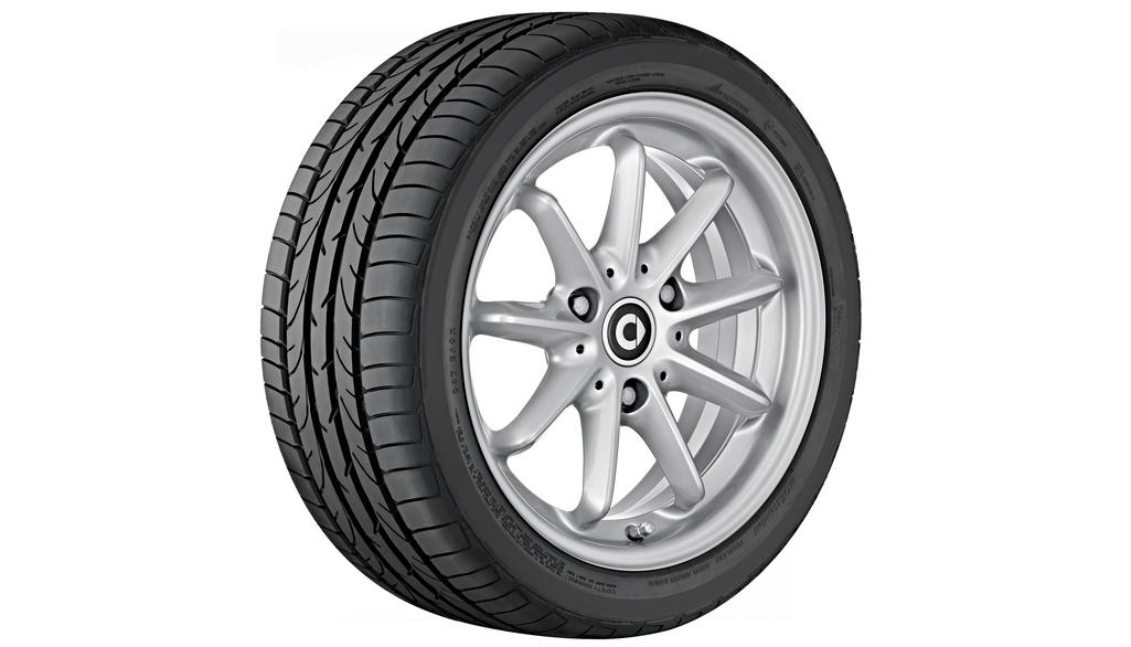 9-spaaks lichtmetalen velg, Design 2, 38,1 cm (15 inch), smart, 155/60 R15/, titaanzilver, A4514011402CA4L