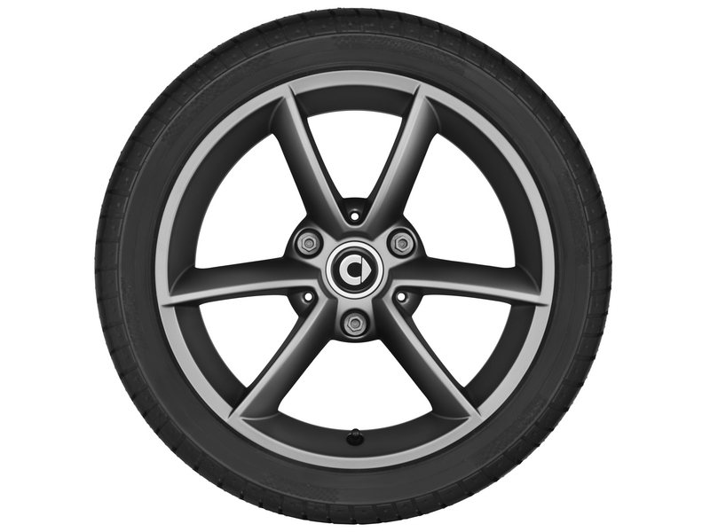 6-spaaks lichtmetalen velg, 38,1 cm (15 inch), smart, 175/55 R15/, mat zilver, A45140131027X33